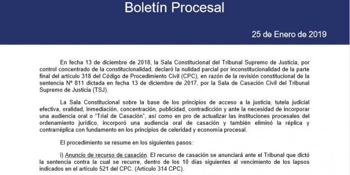 Boletín Procesal Enero 2019